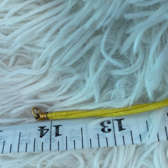 Vintage 90s Cheerful Yellow Embroidered Necklace - Picture 11 of 12